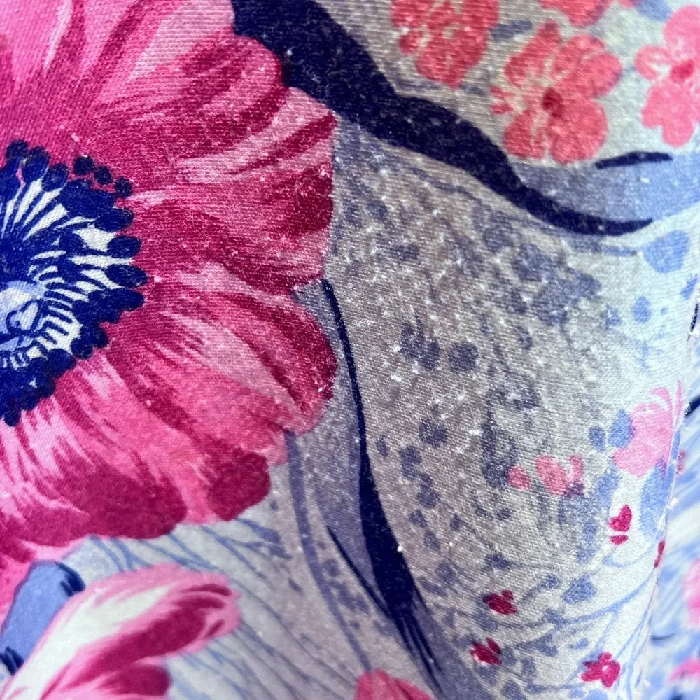 VINTAGE 60s 70s floral house dress‎ nightgown long maxi short flutter sleeve